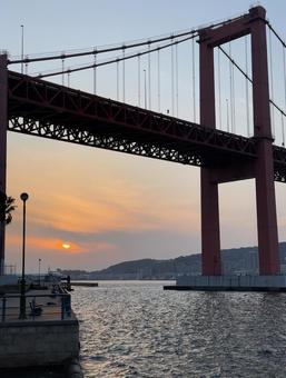 Wakato Bridge in the evening, JPG