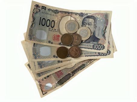 お金 お札 小銭 お金 お札 小銭 お金,小銭,千円の写真素材