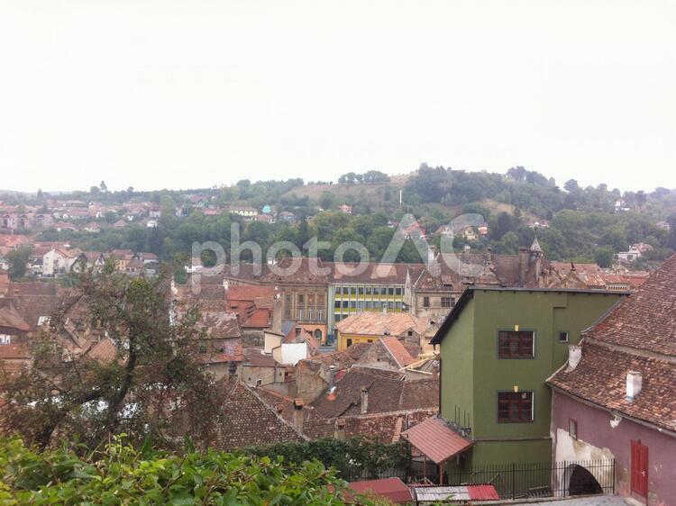 ルーマニアの建物 町並み,街並み,塔の写真素材