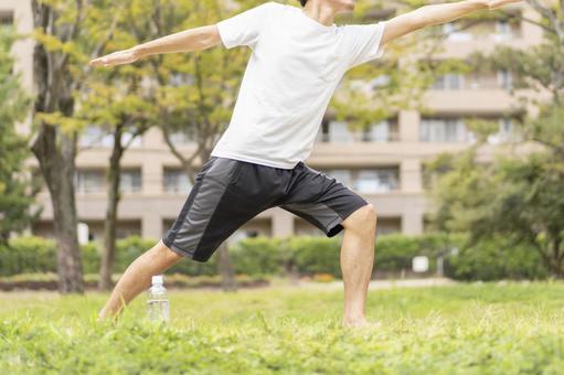 Men yoga outdoors Men yoga outdoors