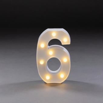 光る立体数字ライト「6」 光る立体数字ライト「6」の写真