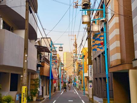 Nishikoyama shopping street at dusk, JPG