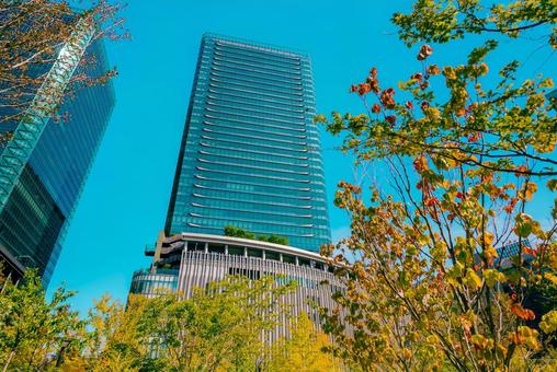 【大阪】大阪駅の街並み 大阪,梅田,タワーの写真素材
