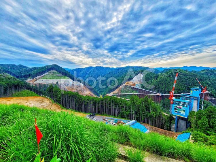 設楽ダム建設現場(愛知県 設楽町) ダム,設楽ダム,建設現場の写真素材