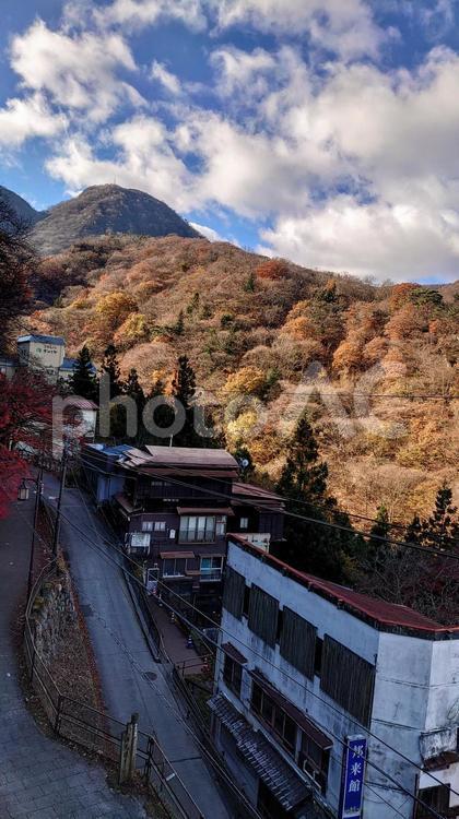 伊香保神社からの眺め 伊香保神社,神社,山の写真素材
