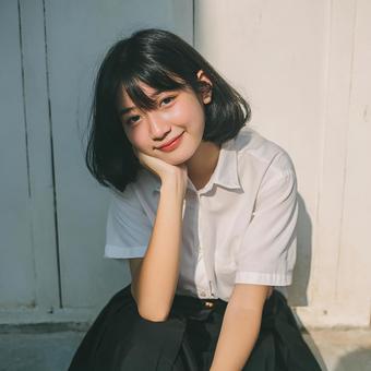 未来への希望を抱く学生の姿 未来への希望を抱く学生の姿の写真