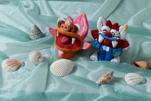 シーサー シーサー 沖縄,シーサー,シーサー絵付けの写真素材