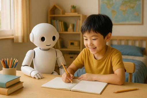 宿題を手伝うロボットの写真