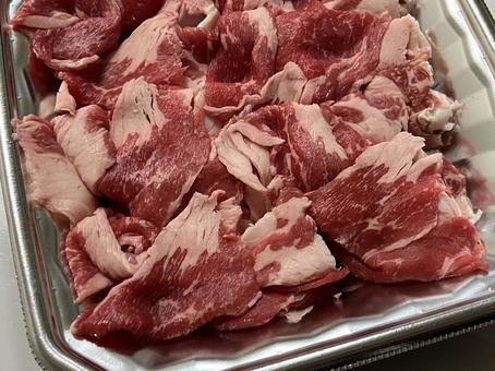 牛肉 細切れ,赤身,脂身の写真素材