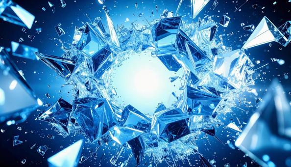 飛び散る細かく砕かれた氷の写真