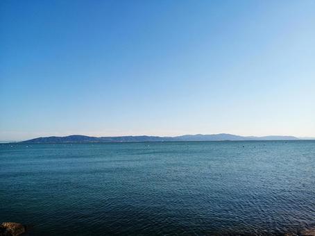 兵庫県明石市江井ヶ島海岸からの景色 兵庫県明石市江井ヶ島海岸からの景色の写真