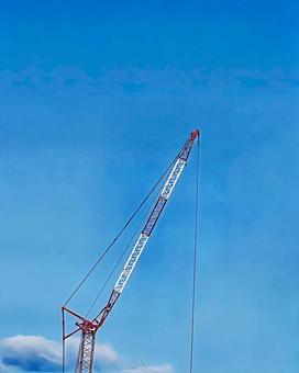 青空とクレーン 青空,クレーン,建設現場の写真素材