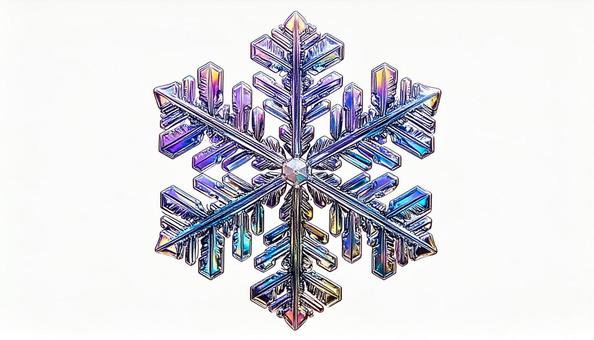 六角形の雪結晶 オーロラ色 デザイン素材 六角形の雪結晶 オーロラ色 デザイン素材の写真