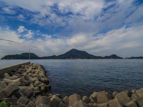 【愛媛県】松山市・興居島 興居島,離島,島の写真素材