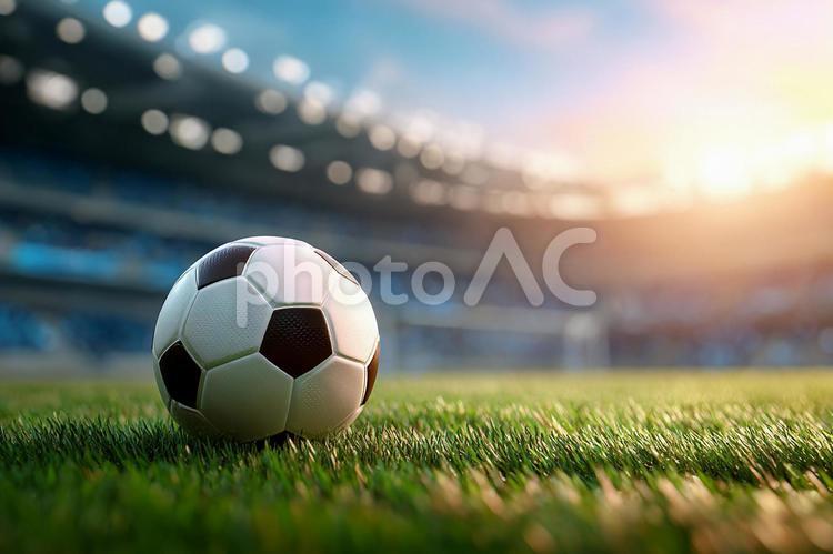 夢舞台の始まりを告げるサッカーボール サッカーボール,サッカー,ボールの写真素材