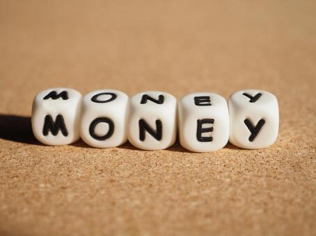 アルファベットキューブでmoney money,マネー,アルファベットの写真素材