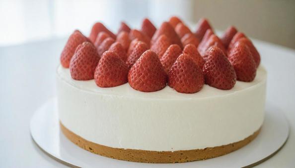 バースデーケーキ・苺のショートケーキの写真