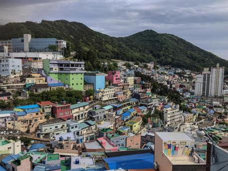 韓国　釜山　甘川文化村 韓国,釜山,甘川文化村の写真素材