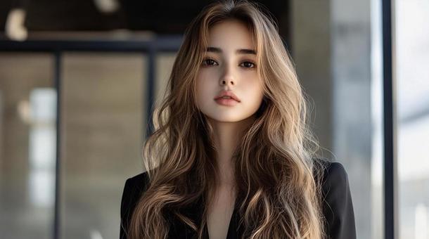 自然光に照らされる美女のポートレート 自然光に照らされる美女のポートレートの写真