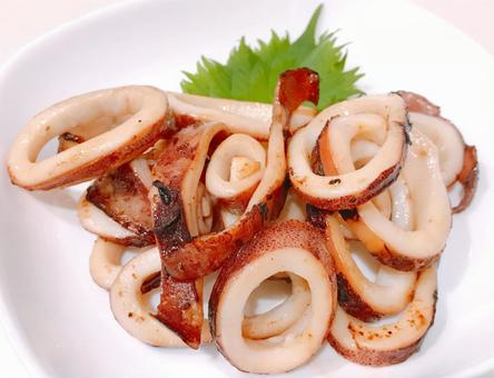 Photo, tintenfisch tintenfisch, gegrillter tintenfisch, töpferei, 
