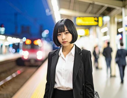 帰宅途中のOL 帰宅途中のOLの写真
