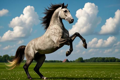 連銭葦毛の馬 2026年の干支午年 連銭葦毛の馬 2026年の干支午年の写真