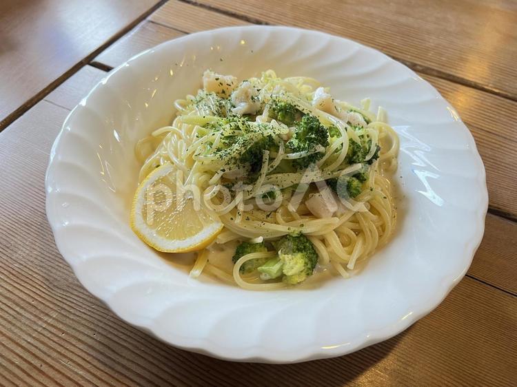 パスタ パスタ,スパゲッティ,ほたての写真素材