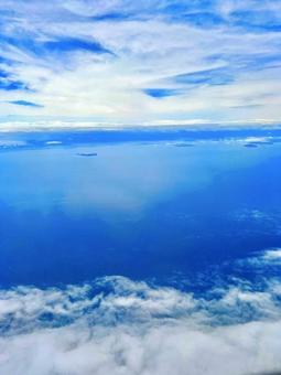 雲の上からの風景 雲の上からの風景 空,風景,ふわふわの写真素材
