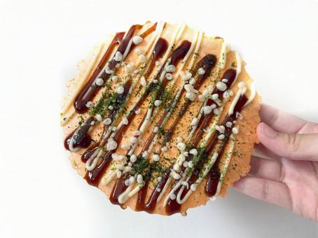ソースをかけたえびせん ソースをかけたえびせんの写真