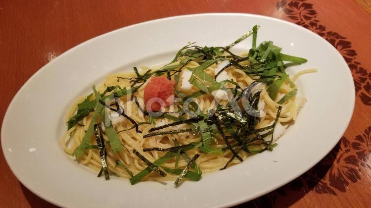たらことイカのパスタ たらことイカのパスタ,たらこスパゲッティ,パスタの写真素材