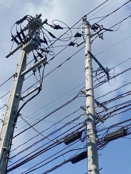 電柱電線7247 電柱電線7247の写真