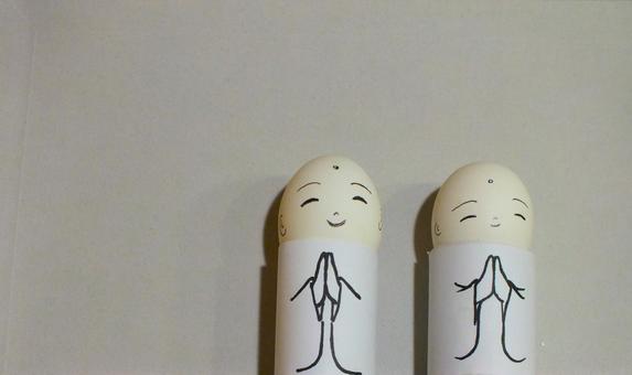 優しい二人のお地蔵様 お地蔵様,拝む,人形の写真素材