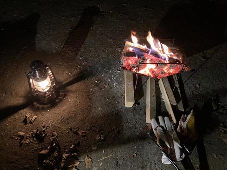 Bonfire and lantern Bonfire and lantern