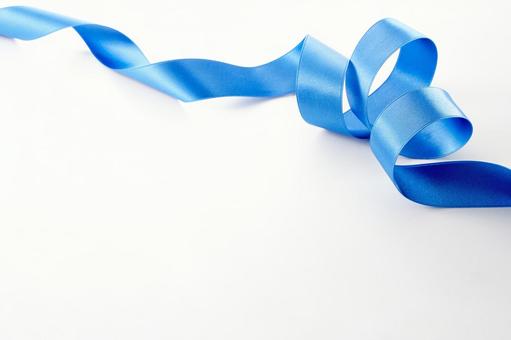 背景素材　青リボン 背景素材,青色,リボンの写真素材