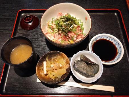 ネギトロ丼定食 和食,ランチ,定食の写真素材