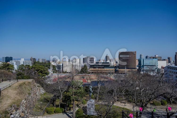 浜松城公園から見た町並み 浜松城公園,町並み,建物の写真素材
