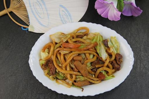 焼きうどん 焼きうどん 焼きうどん,うどん,ホルモン焼きうどんの写真素材