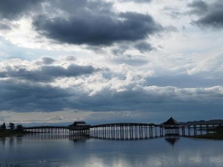 富士見湖の鶴の舞橋 富士見湖の鶴の舞橋の写真