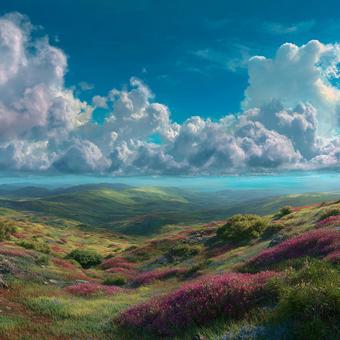 心安らぐ静謐な丘の情景の写真