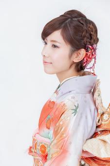 振袖を着た女性 晴れ着,成人の日,成人の写真素材
