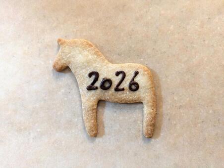 うま型クッキー～2026 うま,クッキー,午年の写真素材