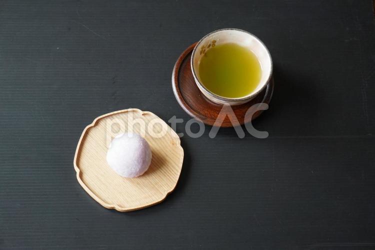 大福とお茶 大福,緑茶,煎茶の写真素材
