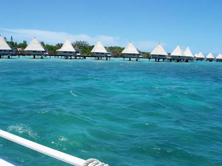 水上コテージ 海,水上コテージ,海外の写真素材