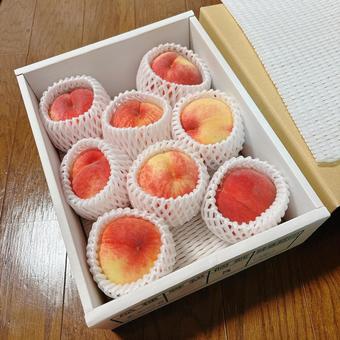 桃の贈り物 美味しい,桃,箱詰の写真素材