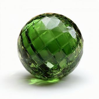 光を宿す緑の球の写真