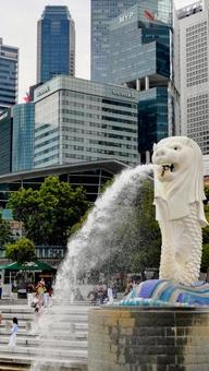 マーライオン 旅行,シンガポール,観光地の写真素材