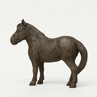 馬の木彫りの置物 馬の木彫りの置物の写真