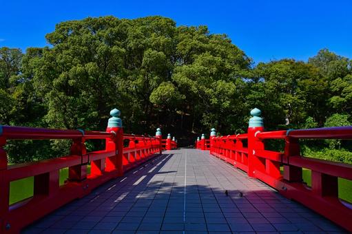 赤い橋。 風景,赤,茶臼山の写真素材