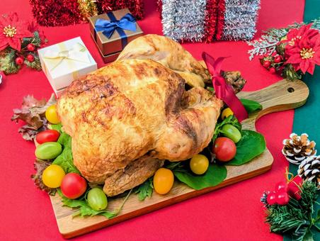 冬イメージ（クリスマス）チキン11 クリスマス,クリスマスイブ,冬の写真素材