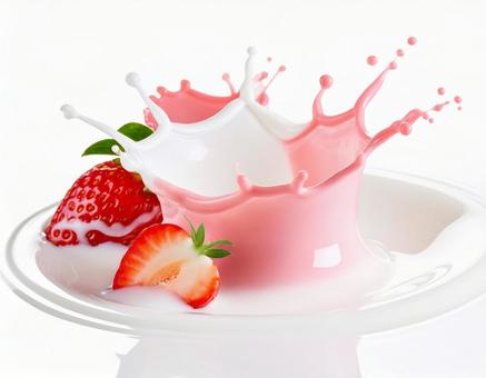 イチゴミルクのミルククラウン イチゴミルクのミルククラウンの写真